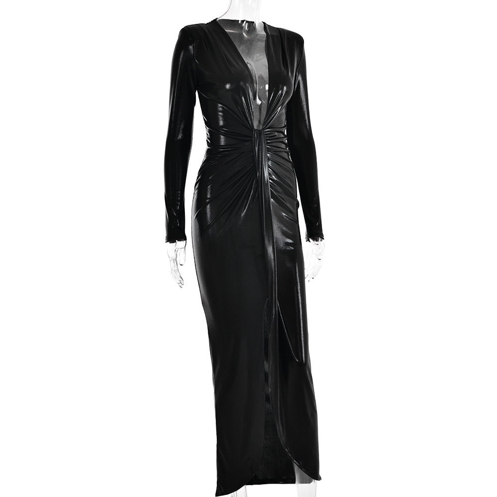Rochie metalica 'Elegance' Neagra