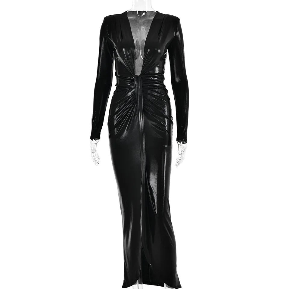Rochie metalica 'Elegance' Neagra
