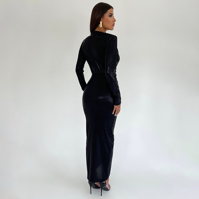 Rochie metalica 'Elegance' Neagra