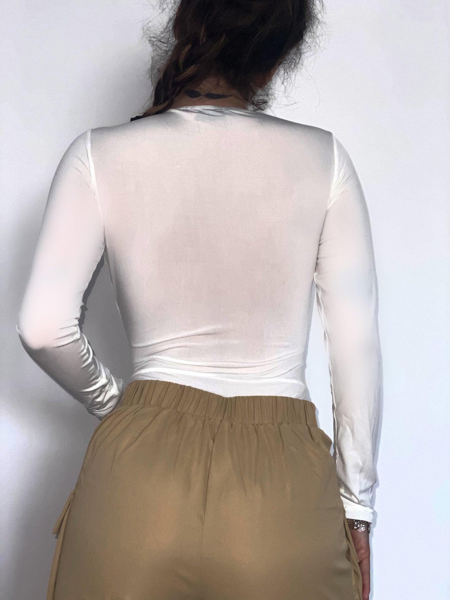 Body ‘Cut It Like It’s Hot’ Alb - Body dama, alb, cu decupaje asimetrice