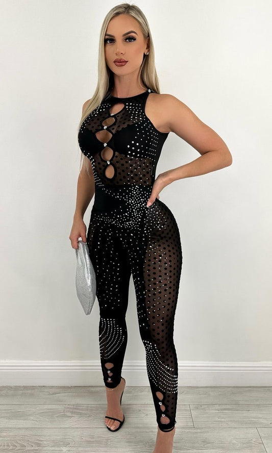 Salopeta 'Carmencita' - Salopeta de dama, croi mulat, detalii cut out, neagra