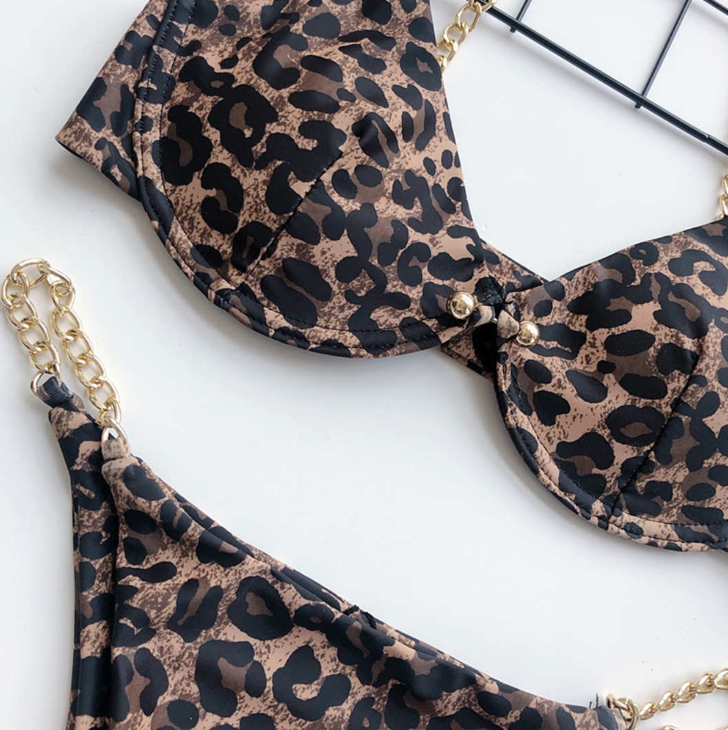 COSTUM DE BAIE 'LEOPARD CHAIN'