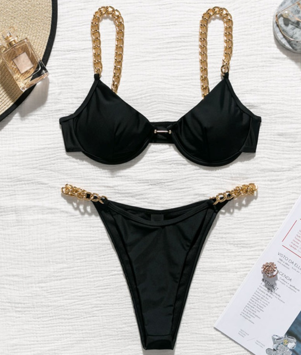 COSTUM DE BAIE 'BLACK CHAIN'