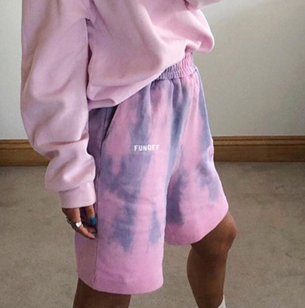 PANTALONI 'FUNOFF' - Pantaloni scurti trening tie dye