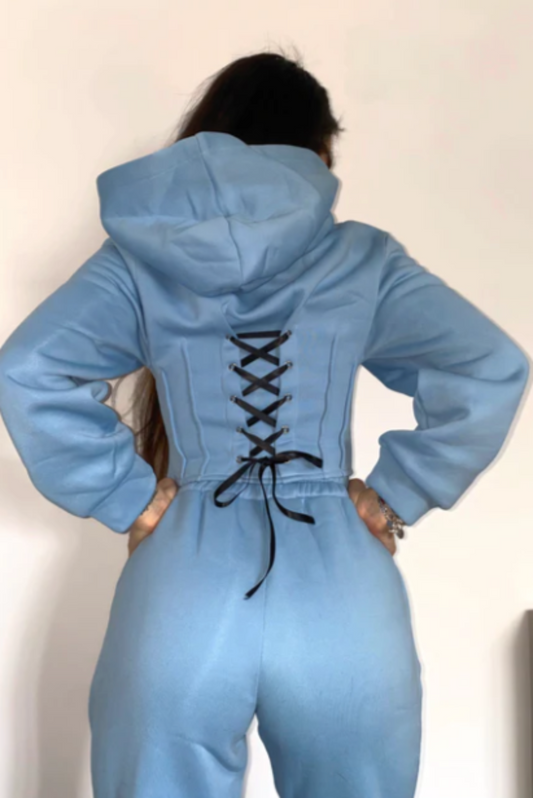 Trening 'Corset' - Trening dama din 2 piese cu hanorac tip corset+pantaloni sport