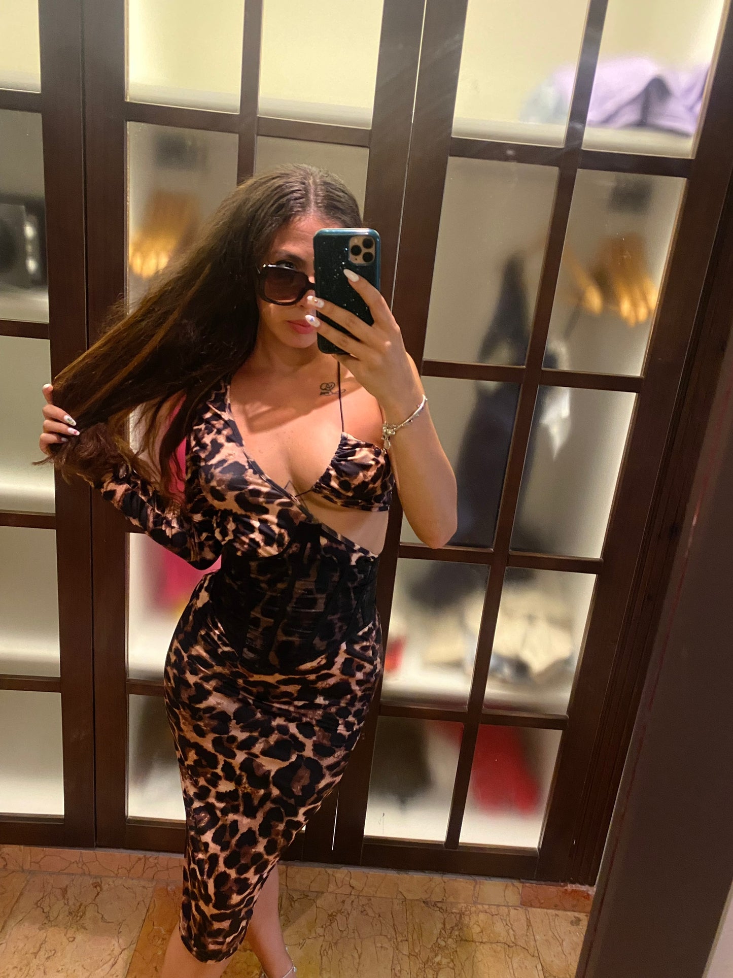 Rochie 'Leopard Queen' - Rochie de vara, lunga cu imprimeu de leopard si decupaje