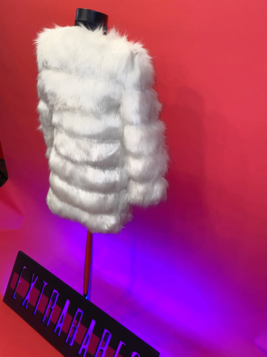 BLANITA āSNOW WHITEā LUNGA - Jacheta dama lunga din blana artificiala alba
