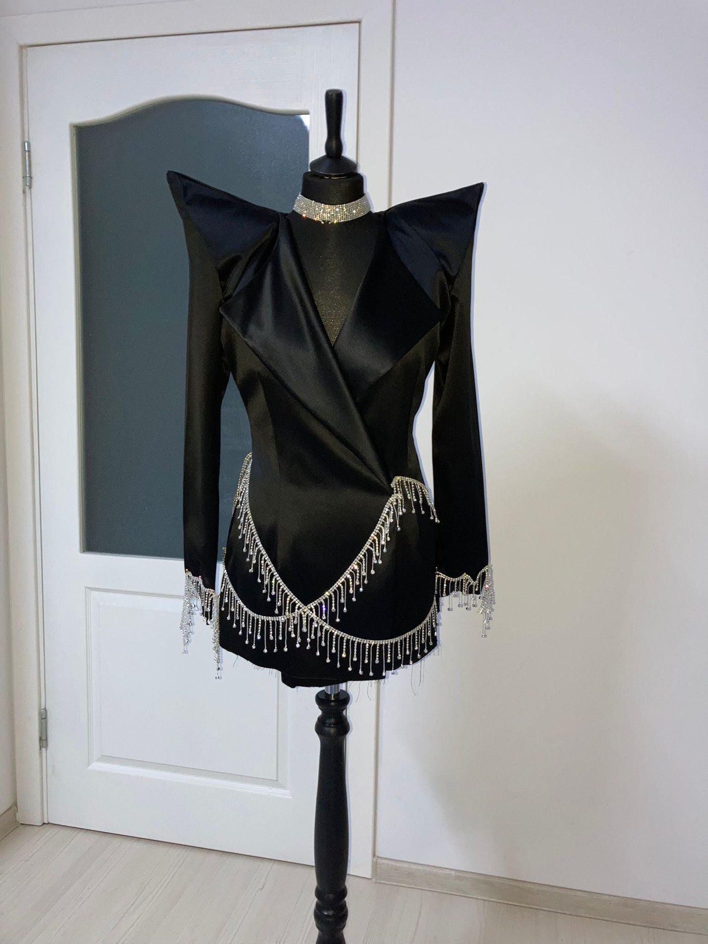 Sacou Negru 'Chandelier' - Sacou cu umeri supradimensionati