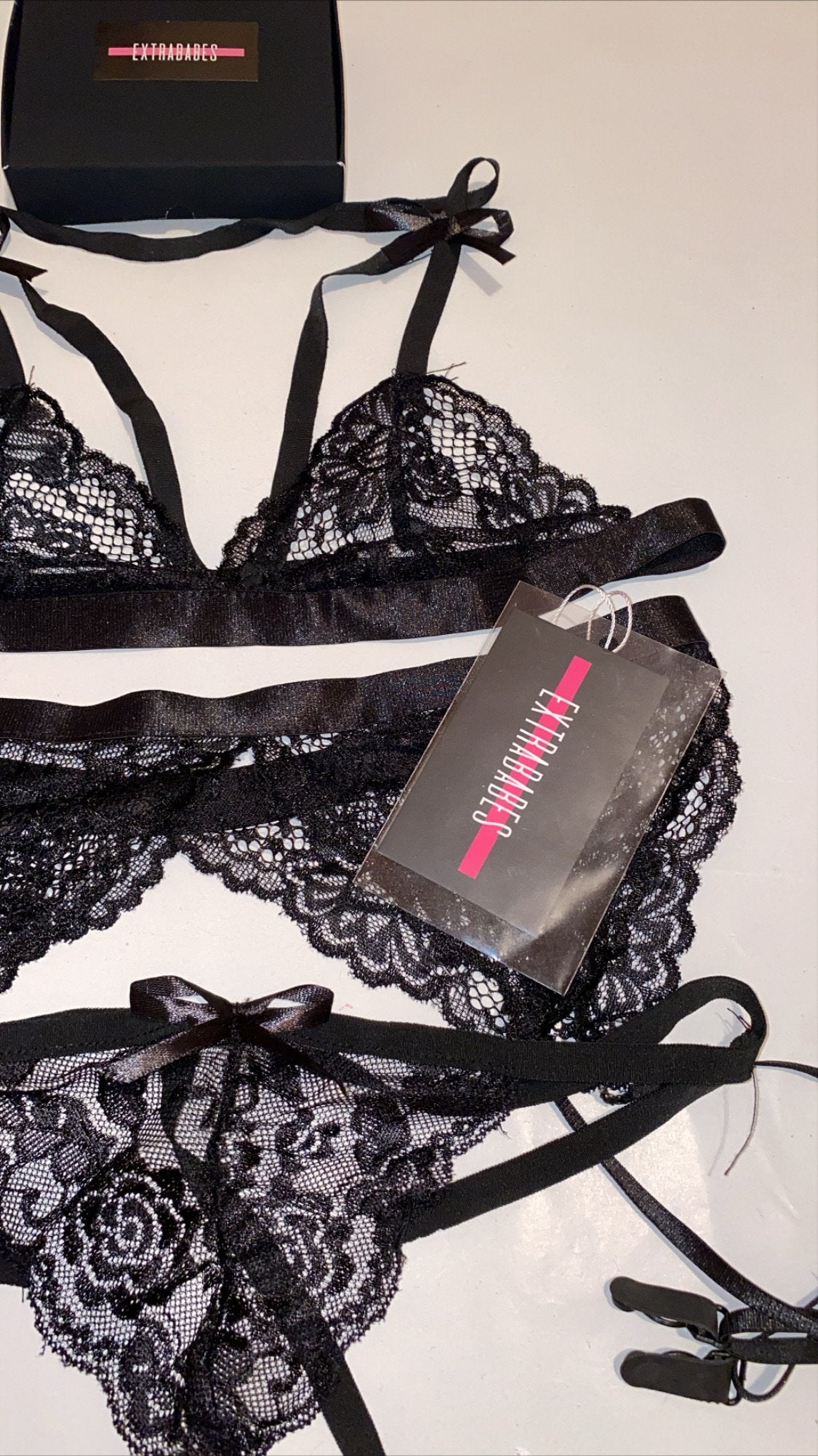 SET LENJERIE 'PASSION' - Set lenjerie intima dantela din 3 piese