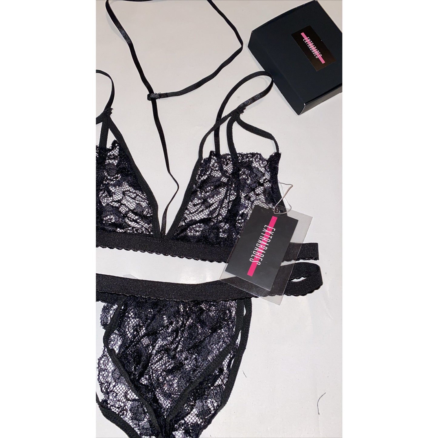 SET LENJERIE 'SWEET LIKE HONEY' - Set lenjerie intima sutien cu choker+slip