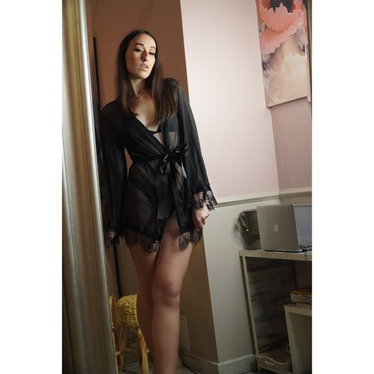 LENJERIE 'BABY DEVIL' - Set lenjerie intima 3 piese din plasa fina