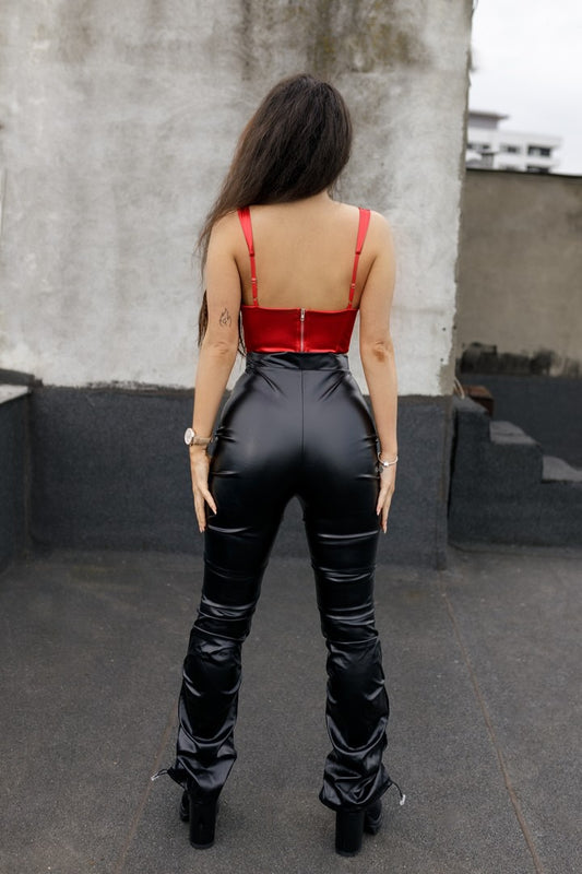 PANTALONI 'LEATHER B' - Pantaloni dama piele ecologica