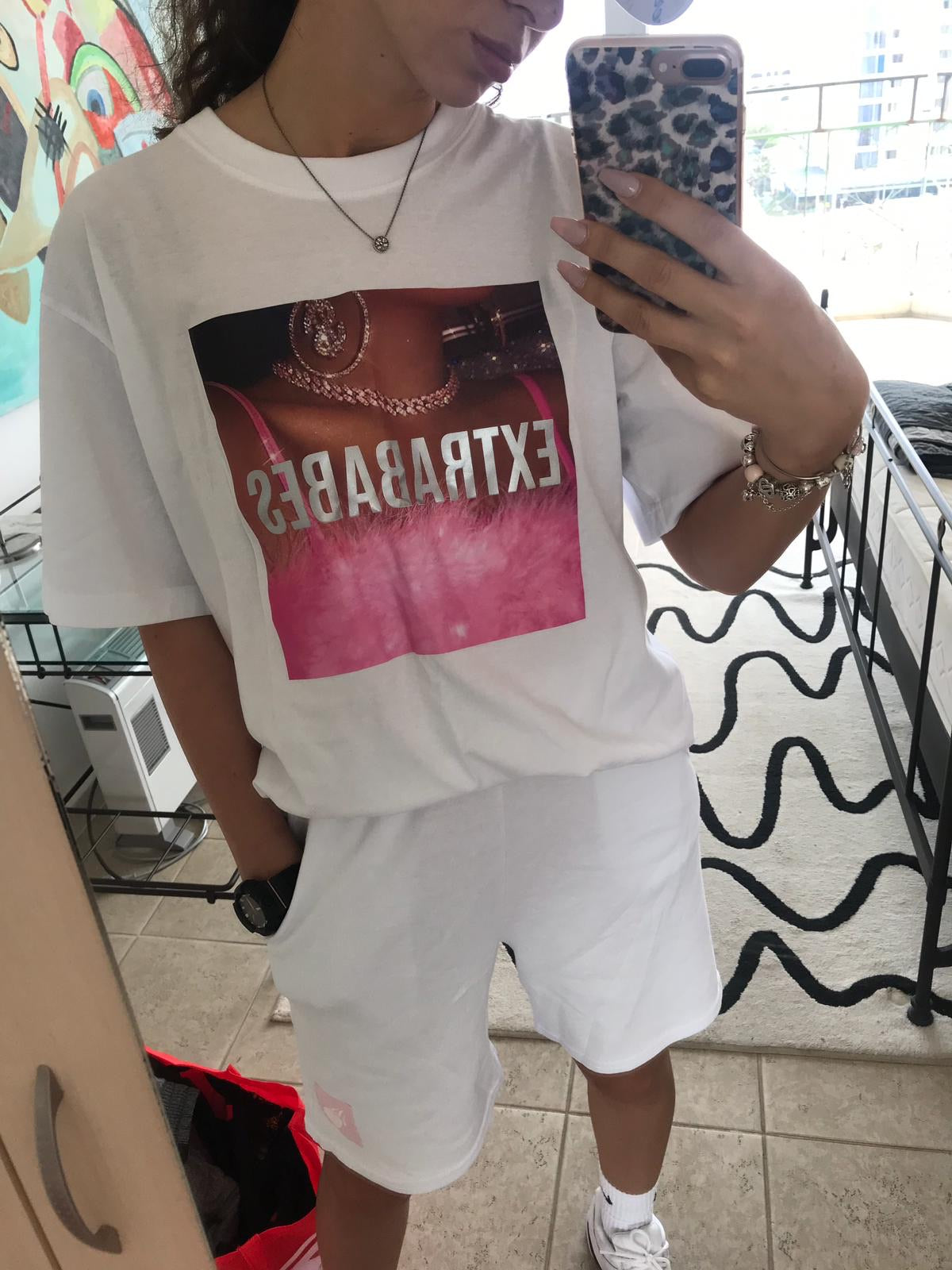 TRICOU EXTRABABES WHITE - Tricou alb EXTRABABES cu mesaj