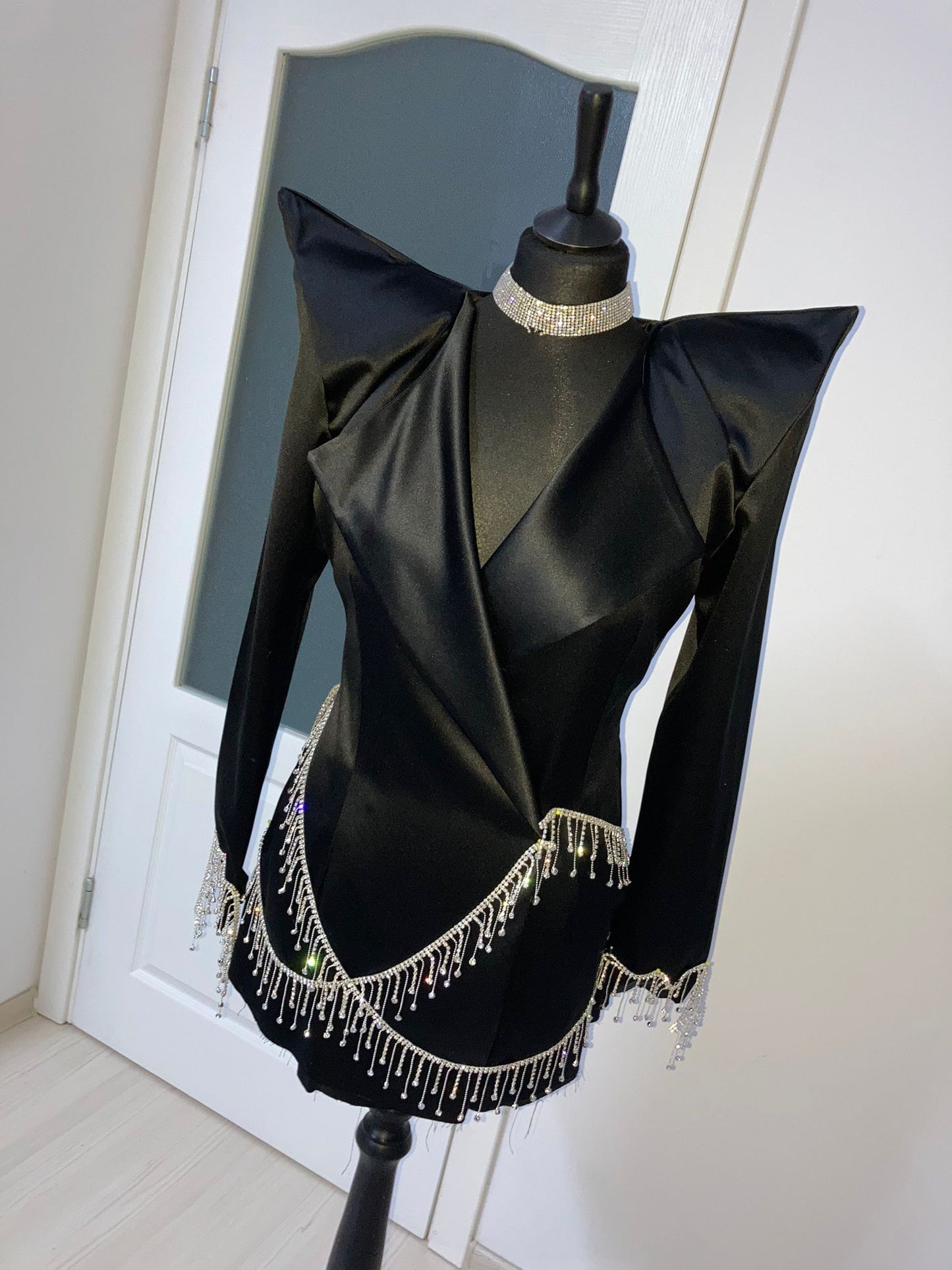 Sacou Negru 'Chandelier' - Sacou cu umeri supradimensionati