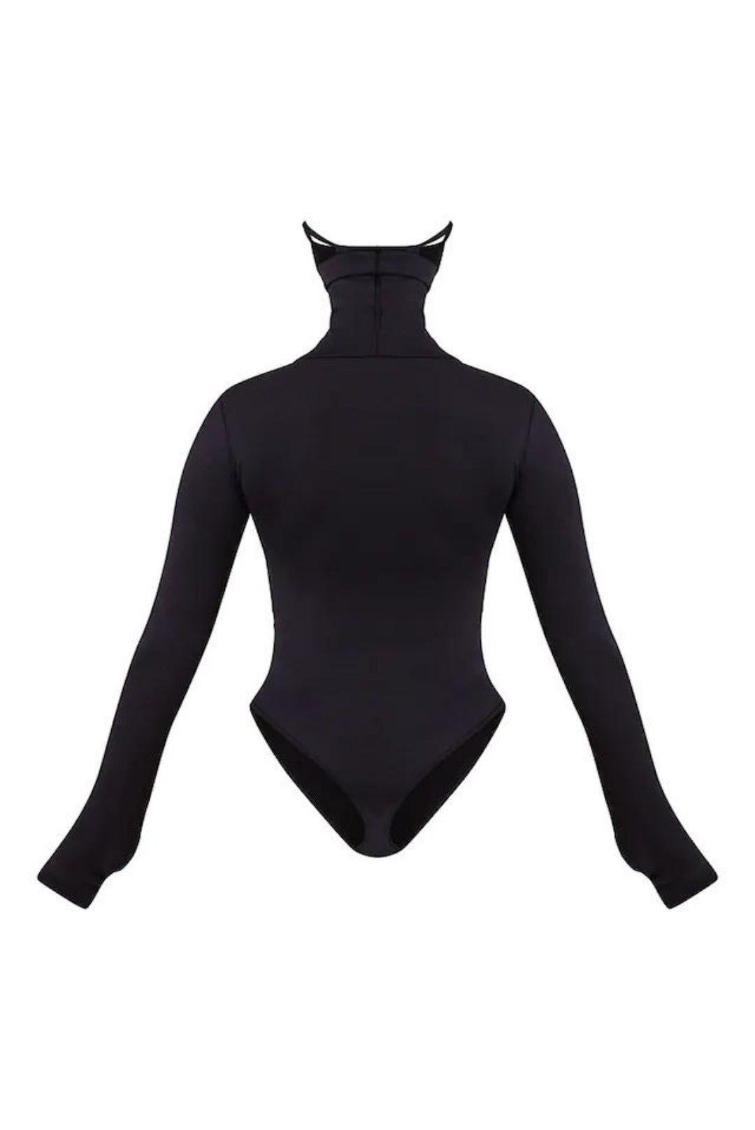 'MASK ON' BODYSUIT - Body dama negru cu masca incorporata