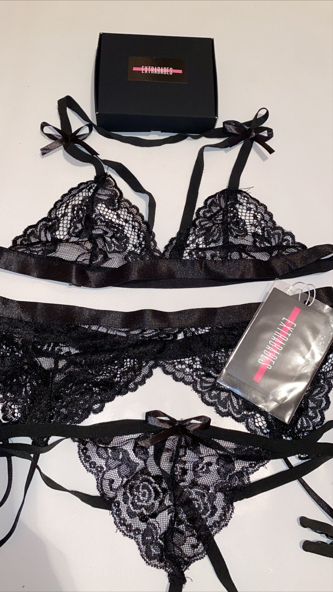 SET LENJERIE 'PASSION' - Set lenjerie intima dantela din 3 piese