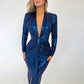 Rochie metalica 'Elegance' Albastru