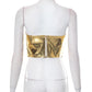Corset 'Gold Muse' - corset auriu tip gladiator
