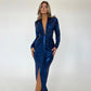 Rochie metalica 'Elegance' Albastru