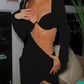 Rochie 'Exotic Love' - Rochie neagra, decupata, cu detalii din stras