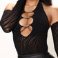 Body 'Sassy Gal' - Body dama, negru, modelator, detalii din strasuri si maneci detasabile