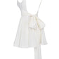 Rochie Ivory 'Cute Angel' - Rochie scurta de ocazie ivory cu spatele gol si detaliu cu fundita