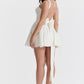 Rochie Ivory 'Cute Angel' - Rochie scurta de ocazie ivory cu spatele gol si detaliu cu fundita