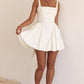 Rochie Ivory 'Cute Angel' - Rochie scurta de ocazie ivory cu spatele gol si detaliu cu fundita