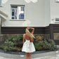 Rochie Ivory 'Cute Angel' - Rochie scurta de ocazie ivory cu spatele gol si detaliu cu fundita