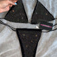 Costum de baie ‘Rhinestones Overloaded’ - Costum de baie negru doua piese cu pietre stralucitoare