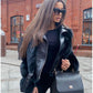 JACHETA 'FLUFFY BLACK' - Jacheta dama blana artificiala neagra
