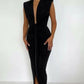 Rochie 'Elegance' Neagra fara maneci si decolteu adanc