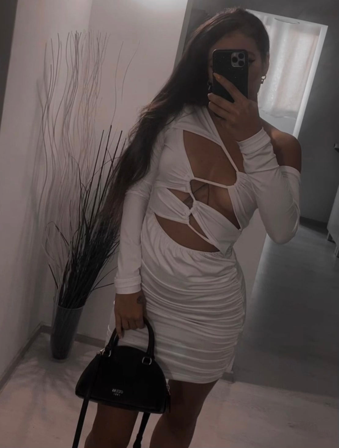 Rochie ‘Cut It Like It’s Hot’ alba - Rochie de vara, alba cu decupaje si detalii din snur