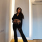 SACOU 'CROPPED - Sacou crop cu snururi pentru talie