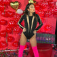 Body 'Black & Nude' - Body dama negru cu detalii plasa fina transparenta
