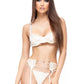 SET LENJERIE 'BEIGE LOVE' - Set lenjerie intima 3 piese din dantela si detalii din strasuri