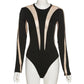 Body 'Black & Nude' - Body dama negru cu detalii plasa fina transparenta