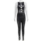 Salopeta 'Carmencita' - Salopeta de dama, croi mulat, detalii cut out, neagra