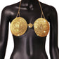 'Nefertiti' Body Chain Bra Silver/Gold - Sutien top din pietre argintiu/auriu