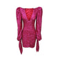 Rochie 'Sparkle your life' - Rochie roz din paiete cu umeri bufanti