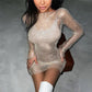 Rochie ‘Fishnet Diamond’ Medie Bej Din Doua Piese
