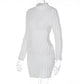 Rochie 'Caterina' - Rochie de vara, cu detalii din snururi laterale, alba