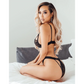 SET LENJERIE 'SWEET LIKE HONEY' - Set lenjerie intima sutien cu choker+slip