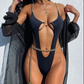 COSTUM DE BAIE INTREG 'TROPICAL QUEEN' NEGRU