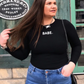 'BABE' BODYSUIT- Body dama negru cu mesaj