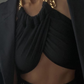 'CLEOPATRA' TOP - Top negru detaliu lant auriu