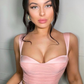 CORSET 'LATINO' PINK -  Corset top crop 'LATINO' roz