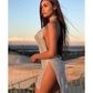 ROCHIE 'BAD N BOUJEE' - Rochie stralucitoare din strasuri argintii cu spatele gol