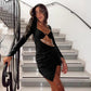 Rochie 'Exotic Love' - Rochie neagra, decupata, cu detalii din stras