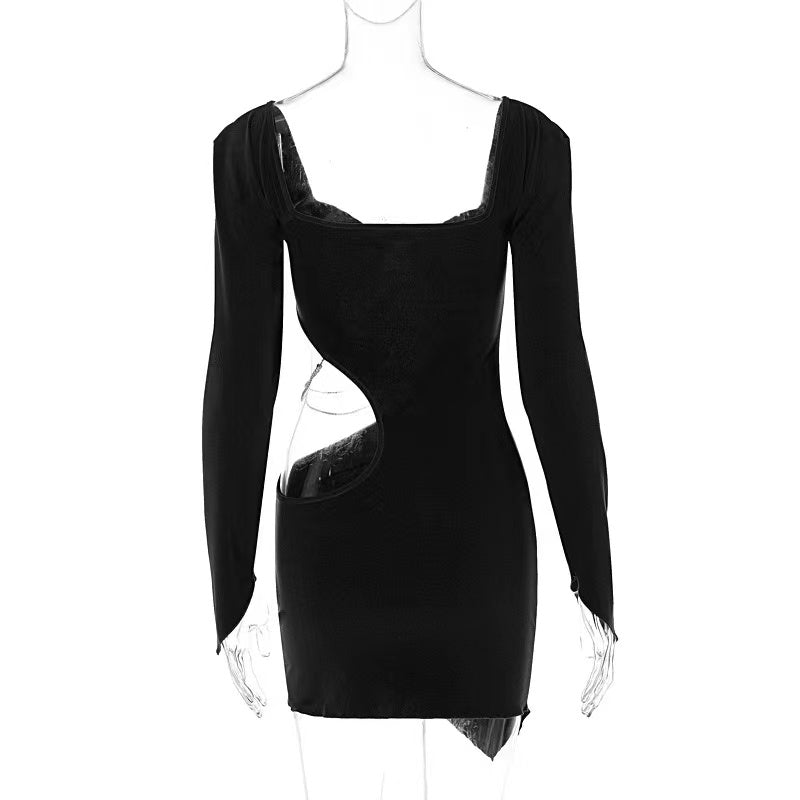 Rochie 'Exotic Love' - Rochie neagra, decupata, cu detalii din stras